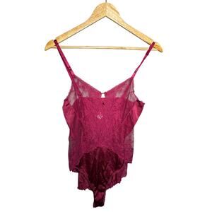 Vintage Vanity Fair Pink Lace Mesh Teddy Womens Size 34